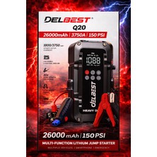 Akü Takviye Cihazı 26.000 Mah 3750A 150 Psı Hava Kompresörlü Jump Starter Powerbank 12V Akım Koruma