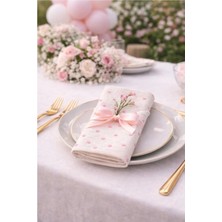 Doğal Keten Peçete 34X34 cm – Söz Nişan Masa Peçetesi, Davet Sofrası, Çeyizlik Peçete 6’ Lı