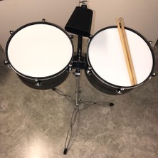 Cremonia TM100 Metal Latin Timbale Seti (13 ve 14 Inç) | Stand Dahil, Gümüş Renk, Profesyonel Perküsyon Seti