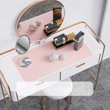 Enyaza Home Masa Desk Mat 60X30 cm Çift Taraflı Deri Mouse Pad Kaymaz Suya Dayanıklı Rulo Yapılabilir Kompakt Masa Koruyucu Ofis Laptop ve Makyaj Masası Için 2mm Pembe