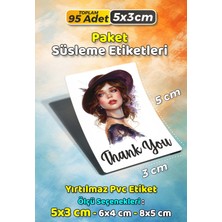 Sb Store Moda Kozmetik Ambalaj Hediye Paket Süsleme Etiketi  Model 150 - 95 Adet 5cm