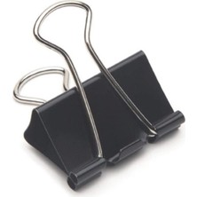 Mas Binder Klips Çelik Kıskaç Siyah 25 mm (12 Adet)