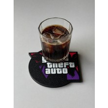 Goka 3D Craft Grand Theft Auto Vı (Gta 6) Logolu 3D Baskı Bardak Altlığı - Gamer Oda Aksesuarı - 9 cm