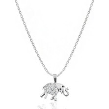 Brezza Lusso Jewelry 925 Ayar Gümüş Fil Fügürlü Gümüş Kolye