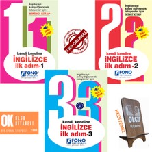 Ingilizce Ilk Adım 1.2.3 (Sesli Kitap) 3 Kitap Set / Fono Yayınları Telefon Tutucu Hediye