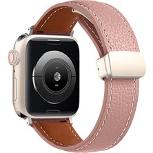 Hayat Store Apple Watch 42MM KR414 Daks Deri Kordon (Saat Değildir) - Pembe