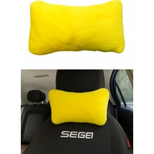 Hayat Store Yumuşak Peluşlu Ortopedik Araba Seyahat Boyun Yastığı Tekli Sarı