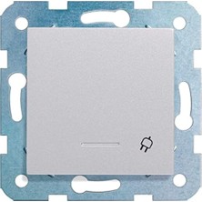 Enyaza Home Gümüş Kapakli Toprakli Priz Mekanizma+Düğme Kapak Çabuk Bağlanti Çarpma Karşıtı Çocuk Korumalı