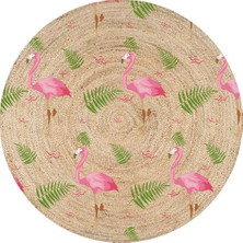 Kilim Home Tropik Flamingo Desenli Hasır Görünümlü Halı 997