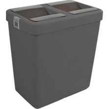 PremiumPort 80 Litre Çift Gözlü Hassas Kapaklı Geri Dönüşüm Çöp Kutusu