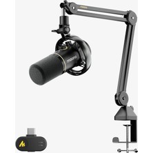 Maono PD200WS Kablosuz Hibrit Dinamik Mikrofon Seti - Masaüstü Stand Dahil, Usb/xlr/2.4g Wireless