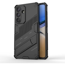 Microcase Samsung S26 Ile Uyumlu Matrix Serisi Armor Standlı Perfect Koruma Kılıf - Siyah AL3416