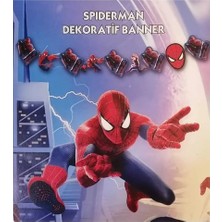 Dizayn Parti Evi Dzyn Spiderman Banner – Dekoratif Doğum Günü Parti Süsü Örümcek Adam Banner Seti