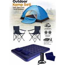 Özbience Lüks Kamp Seti 4 Kişilik Çadır, Yatak, Sandalye ve Yastık Kompleği