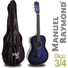 Manuel Raymond MRC87BLS 3/4 Boy Junior Klasik Gitar Seti| Mavi Sunburst Renk, Çocuklar Için Uygun, Taşıma Kılıfı Hediyeli