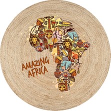 Kilim Home Amazing Africa Hasır Dokulu Etnik Afrika Desenli Dekoratif Halı 996