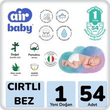 Air Baby Jumbo Paket Yeni Doğan Bebek Bezi 1 Numara 54 Adet 2-5 kg