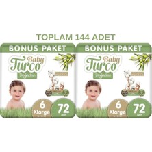 Baby Turco Doğadan 6 Numara Xlarge 72X2 Toplam 144 Adet