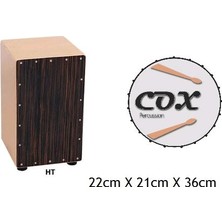 Cox CAJ123-HT Mini Cajon (Kahon) Perküsyon Davulu | Ahşap Gövde, Kompakt Boyut, Akustik Çalım ve Seyahat Uyumlu