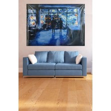 Enyaza Home Pelangi Yıldızlı Geceler Leke Tutmaz Kadife Dokulu Kumaş Duvar Örtüsü Duvar Halısı Tapestry, Lacivert 70 x 100, 859409670100659