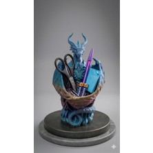 My Craft 3D MYCRAFT3D Ejderha Figürlü Renkli Masaüstü Kalemlik, Organizer, Dekoratif, Hediyelik 6X12CM