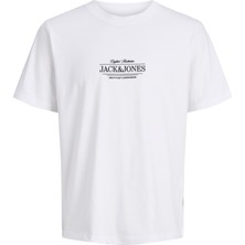 Jack & Jones Erkek Gögüs Baskili Bisiklet Yaka Kisa Kollu Tisört - Cassis