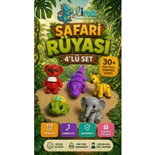 Lina - Safari Rüyası - Flexi Sürpriz Oyuncak Figürleri - 4'lü Set