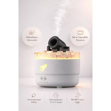 FaroxTech Modern Tasarım Aromaterapi Difüzörü - Uzay Temalı Renkli Gece Lambası & Nemlendirici Buhar Makinesi