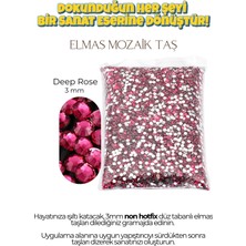 Brextco Store 1000 Adet Elmas Mozaik Taş | 3mm Non-Hotfix Düz Tabanlı Süsleme Taşı/diamond Painting - Deep Rose