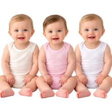 Babyshez %100 Pamuk Organik 3'lü 0-3 Yaş Çıtçıtlı Yenidoğan Kız Erkek Bebek Çocuk Body Zıbın Atlet Terletmez Klimalı Kumaş