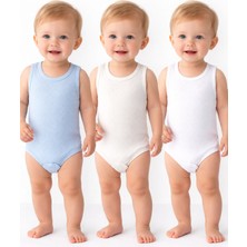 Babyshez %100 Pamuk Organik 3'lü 0-3 Yaş Çıtçıtlı Yenidoğan Kız Erkek Bebek Çocuk Body Zıbın Atlet Terletmez Klimalı Kumaş