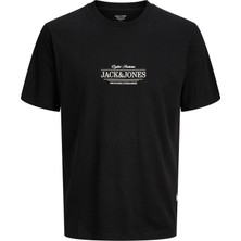 Jack & Jones Erkek Gögüs Baskili Bisiklet Yaka Kisa Kollu Tisört - Cassis