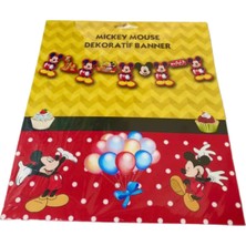 Dizayn Parti Evi Dzyn Mickey Mouse Dekoratif Banner – Doğum Günü Parti Süsü Mickey Temalı Banner
