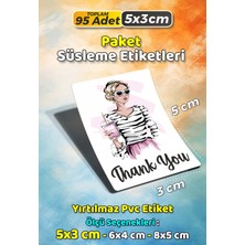Sb Store Moda Kozmetik Ambalaj Hediye Paket Süsleme Etiketi  Model 151 - 95 Adet 5cm