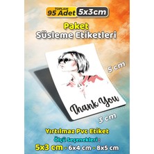 Sb Store Moda Kozmetik Ambalaj Hediye Paket Süsleme Etiketi  Model 159 - 95 Adet 5cm