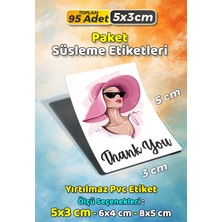 Sb Store Moda Kozmetik Ambalaj Hediye Paket Süsleme Etiketi  Model 158 - 95 Adet 5cm