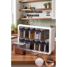 Citim Random Standlı 12 Li Kendinden Yapışkanlı Kaşıklı Kapaklı Etiketli Baharatlık Latte