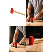 Enyaza Home Termoplastik Başlıklı Tokmak, Gürgen Saplı, Darbe Emici Yapı, Yüzeye Zarar Vermeyen, Kaporta Ahşap ve Montaj Işleri Için, Sessiz ve Dayanıklı Tokmak (40-50 Mm)