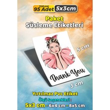 Sb Store Moda Kozmetik Ambalaj Hediye Paket Süsleme Etiketi  Model 157 - 95 Adet 5cm