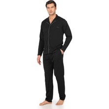 Pierre Cardin Erkek %100 Pamuklu Düğmeli Uzun Kollu Kutulu Çeyizlik Pijama Takımı