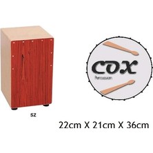 Cox CAJ123-SZ Mini Cajon (Kahon) Perküsyon Davulu | Zebrawood Desenli Ahşap Gövde, Kompakt Boyut, Akustik Çalım