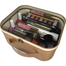 Enyaza Home Şeffaf Makyaj Çantası - Makyaj Malzemesi Düzenleyici, Sütyen ve Iç Çamaşır Organizeri, Kozmetik Malzemesi Saklama Çantası (Taba)