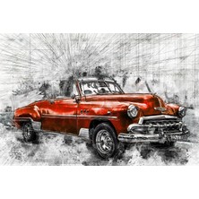Crimson Chrome Classic — 3D Kabartmalı Premium Duvar Sanatı