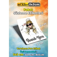 Sb Store Moda Kozmetik Ambalaj Hediye Paket Süsleme Etiketi  Model 152 - 95 Adet 5cm