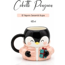 Rosie Penguen Figürlü Dolomite Kupa, Ceket Giyen Penguen, 400 ml Mug