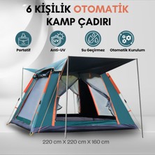 Özbience 6 Kişilik Otomatik Tenteli Kamp Çadırı, Portatif Anti-Uv Su Geçirmez