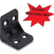 Enyaza Home Plastik L Köşe Bağlantı Aparatı, L Plastik Gönye Köşebent Siyah 12 Adet