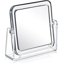 Enyaza Home Çift Taraflı Büyüteçli Kare Makyaj Aynası, 360° Döner Mekanizmalı ve Taşınabilir Kompakt Tasarım