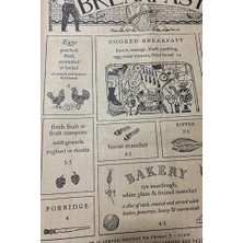 Enyaza Home Vintage Desenli Kahvaltı Servis Kağıdı, 50 Adet, Kağıt, 37X28 Cm, Kahvaltı ve Sunum Için, Gıda Güvenli