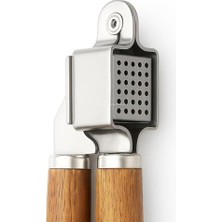 Enyaza Home Akasya Saplı Sarımsak Ezici Paslanmaz Çelik Sarımsak Presi Ergonomik Ahşap Saplı Sarımsak Sıkacağı Kolay Temizlenen Dayanıklı Mutfak Aleti Profesyonel Sarımsak Ezip Presleyen Aparat